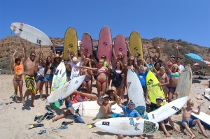 Variety of surfboards used by our surf campers.